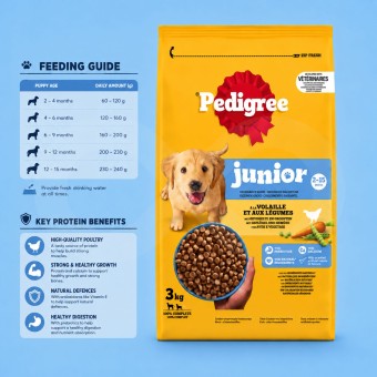 PEDIGREE® Junior Volaille et Légumes 3 kg