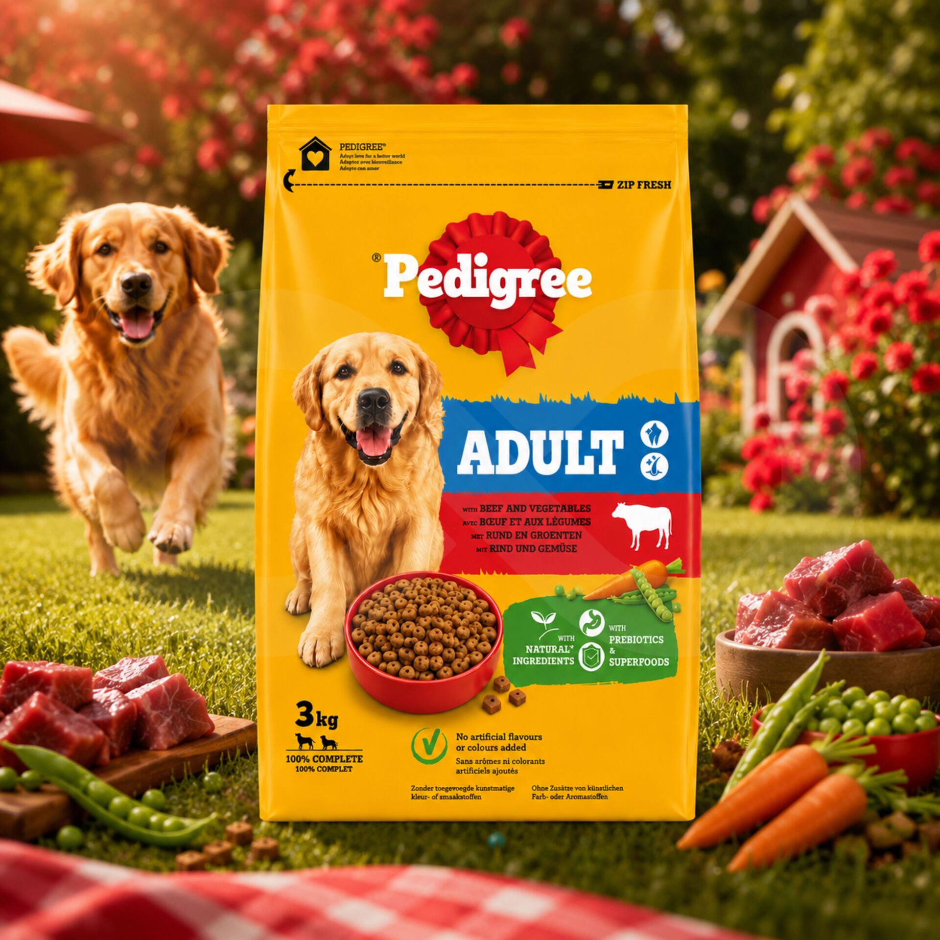 PEDIGREE® Adulto Vaca e Legumes 3kg
