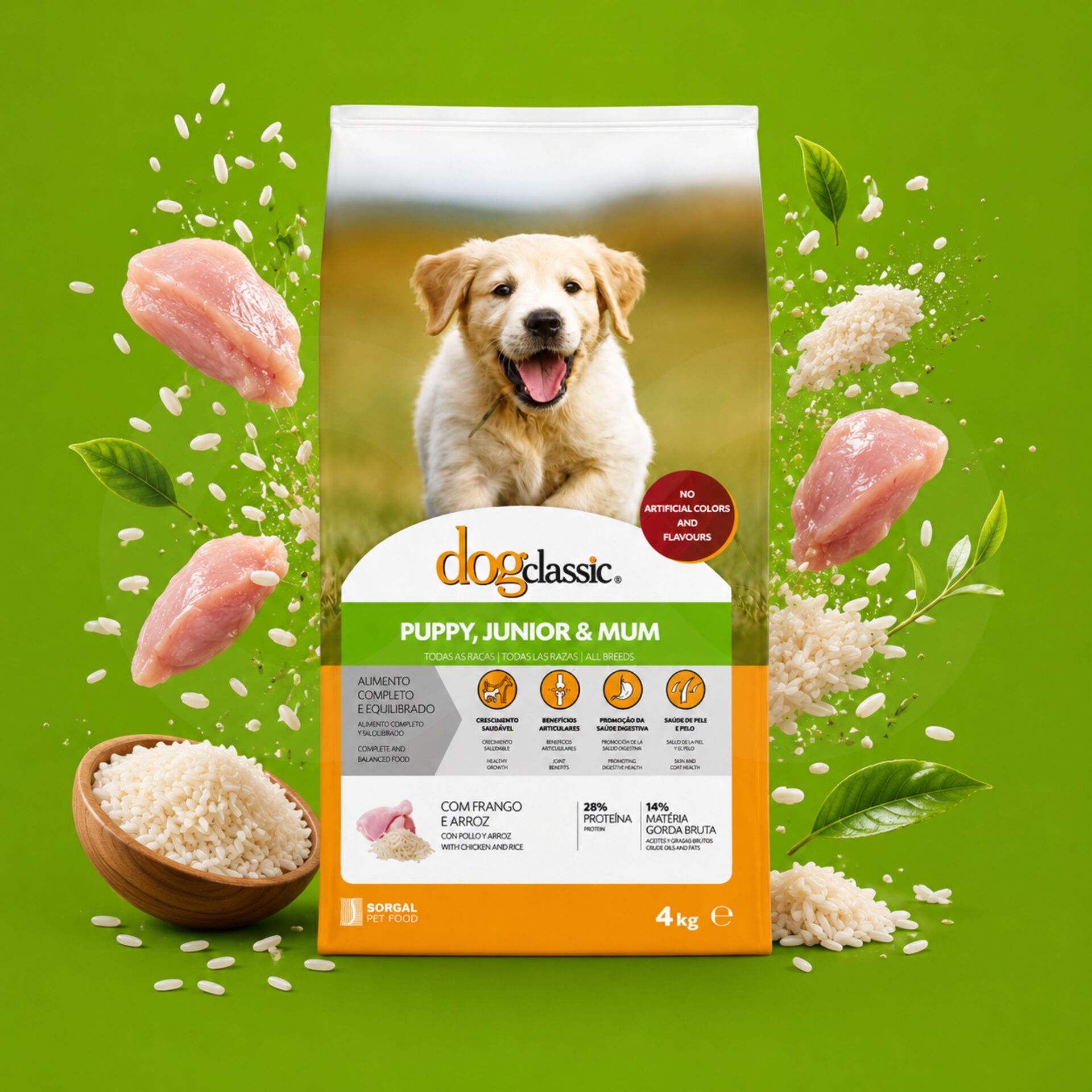 DOGCLASSIC® Seca Junior e Mãe Frango 4kg