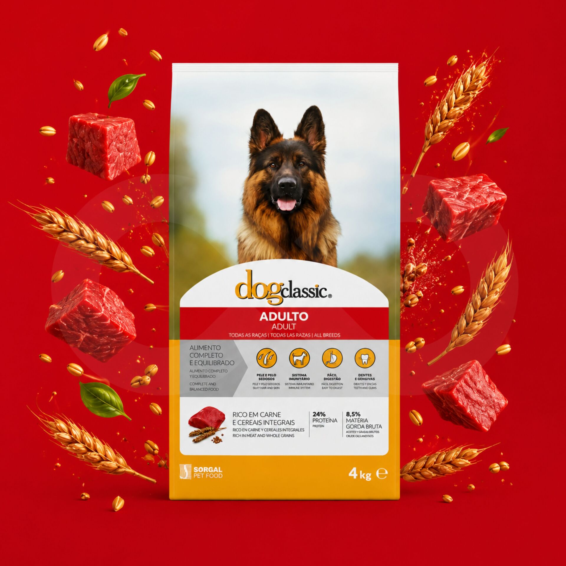 DOGCLASSIC® Seca Adulto Carne e Cereais 4kg