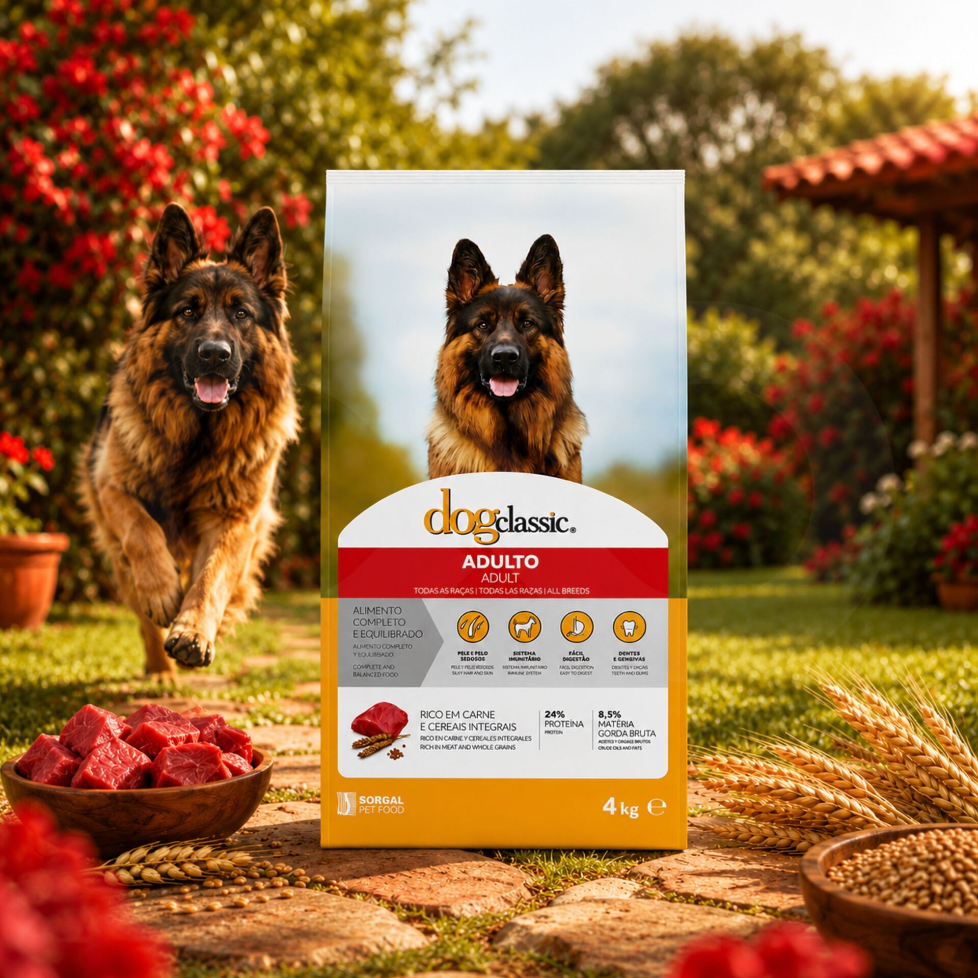 DOGCLASSIC® Seca Adulto Carne e Cereais 4kg