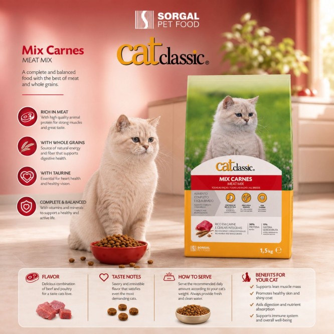 CATCLASSIC� Sucha Karma Mieszanka Mies 1,5 kg