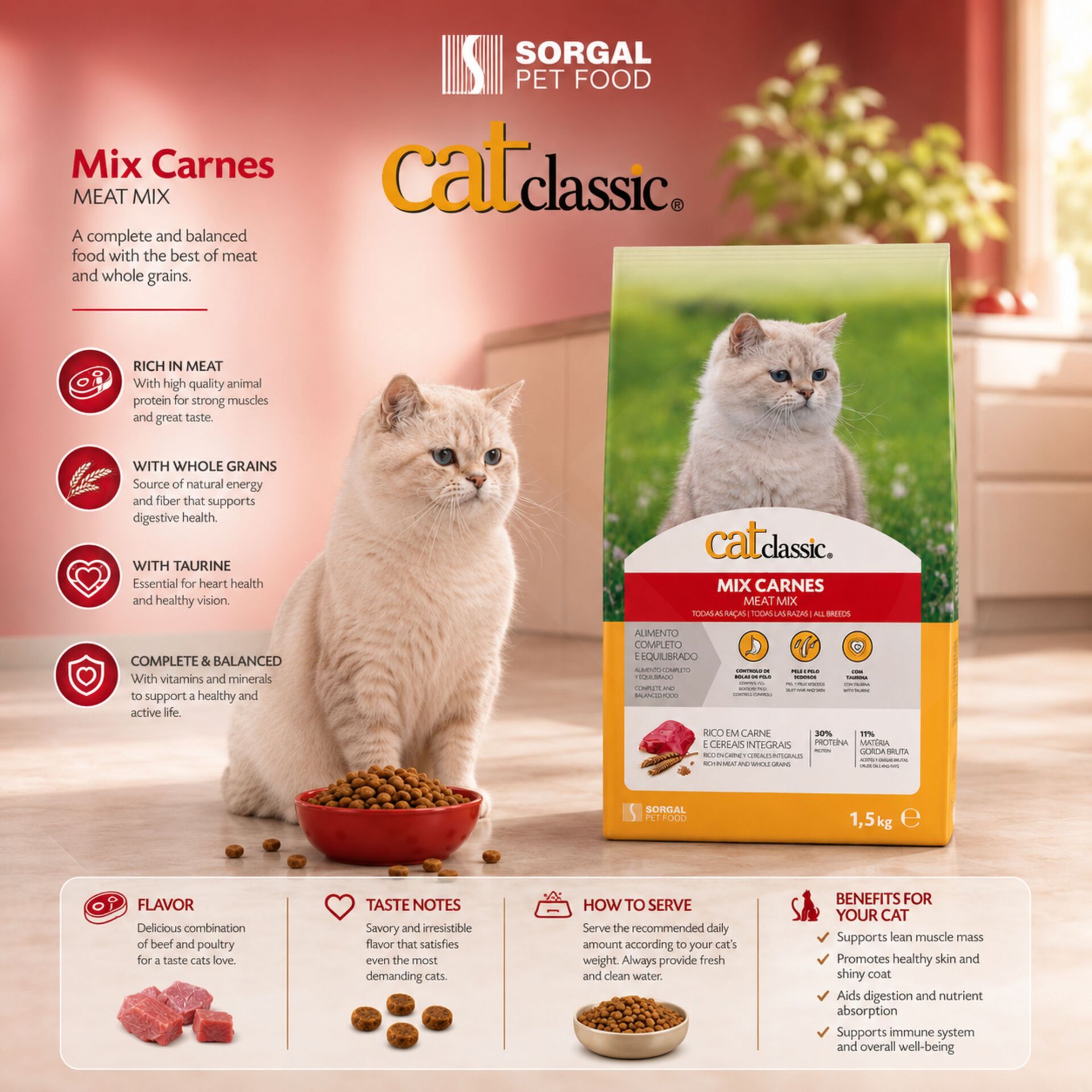 CATCLASSIC® Sucha Karma Mieszanka Mies 1,5 kg