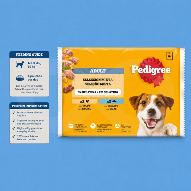 PEDIGREE® Adulte en Gelée Sélection Mixte 4 × 100 g