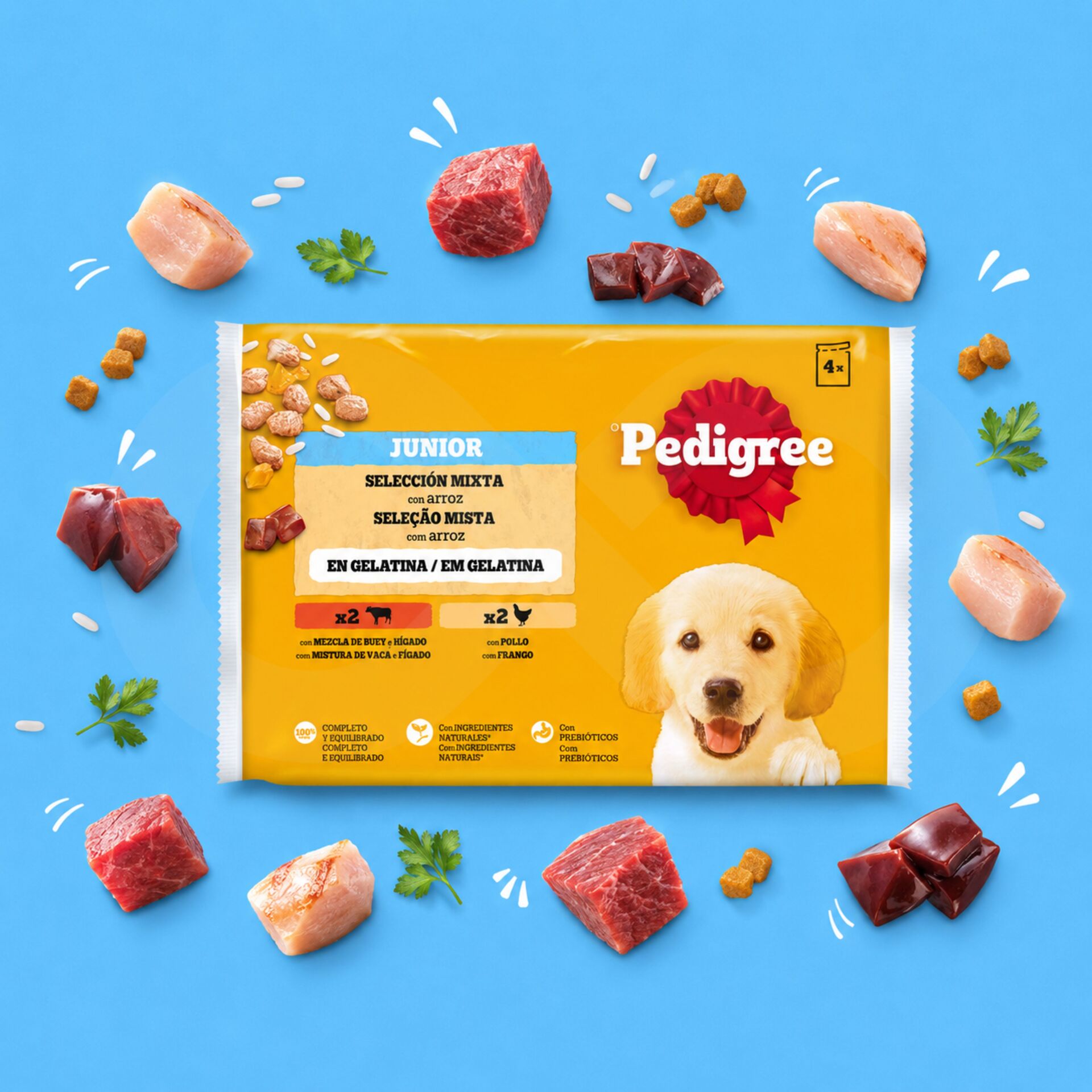 PEDIGREE® Junior w Galaretce Wybór Mieszany 4 × 100 g