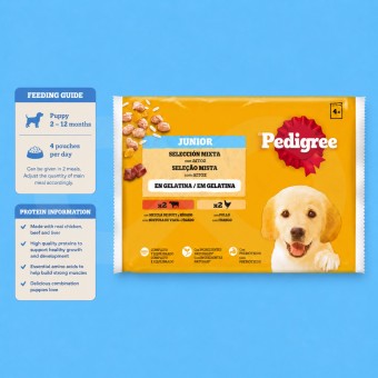 PEDIGREE® Junior w Galaretce Wybór Mieszany 4 × 100 g
