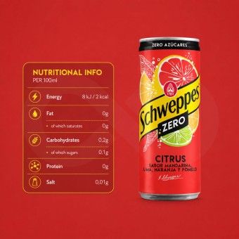 SCHWEPPES� Woda tonizujaca Citrus Zero 330ml