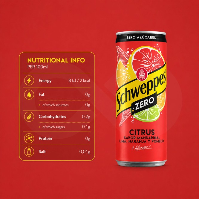 SCHWEPPES� Woda tonizujaca Citrus Zero 330ml