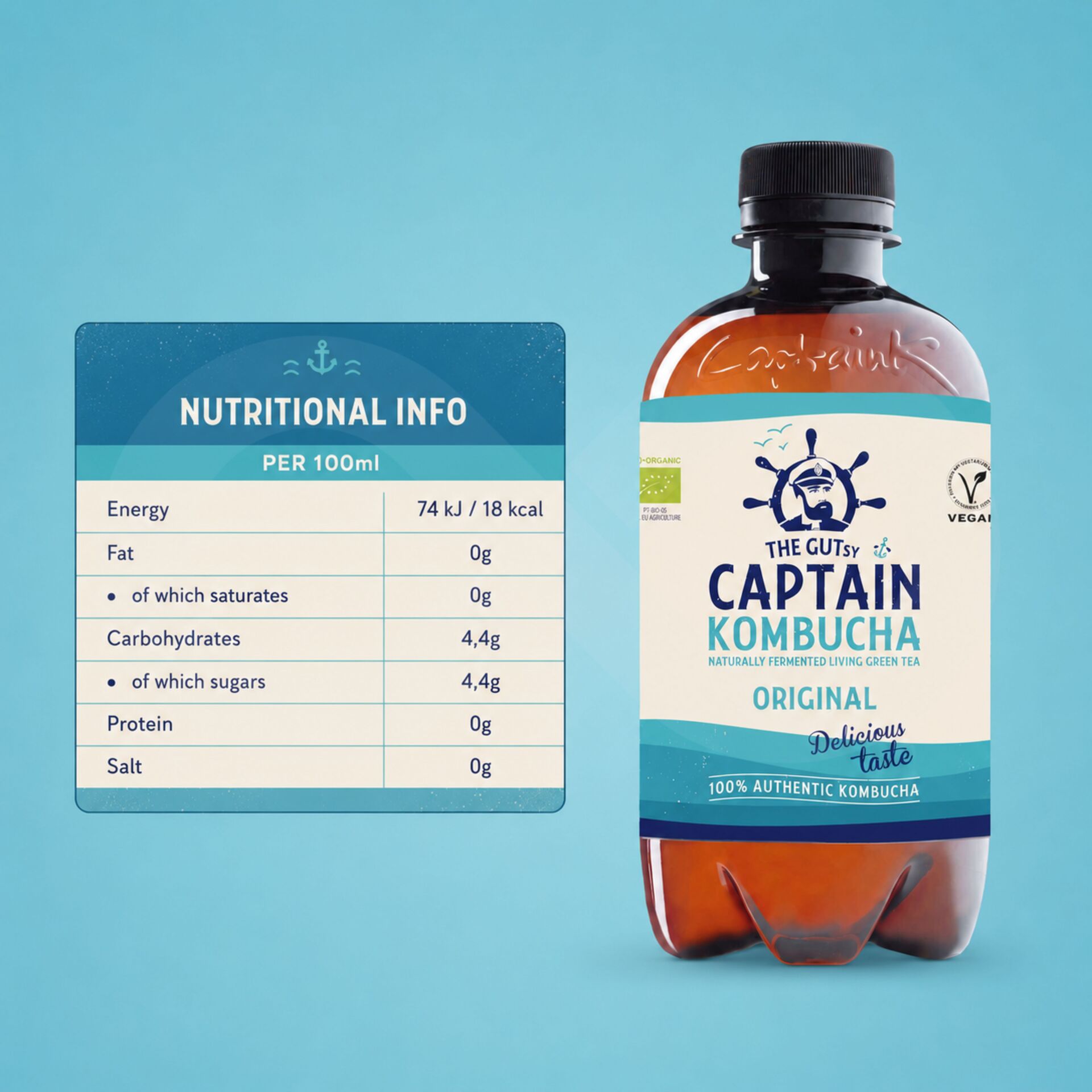 THE GUTSY CAPTAIN® Kombucha Original 400ml