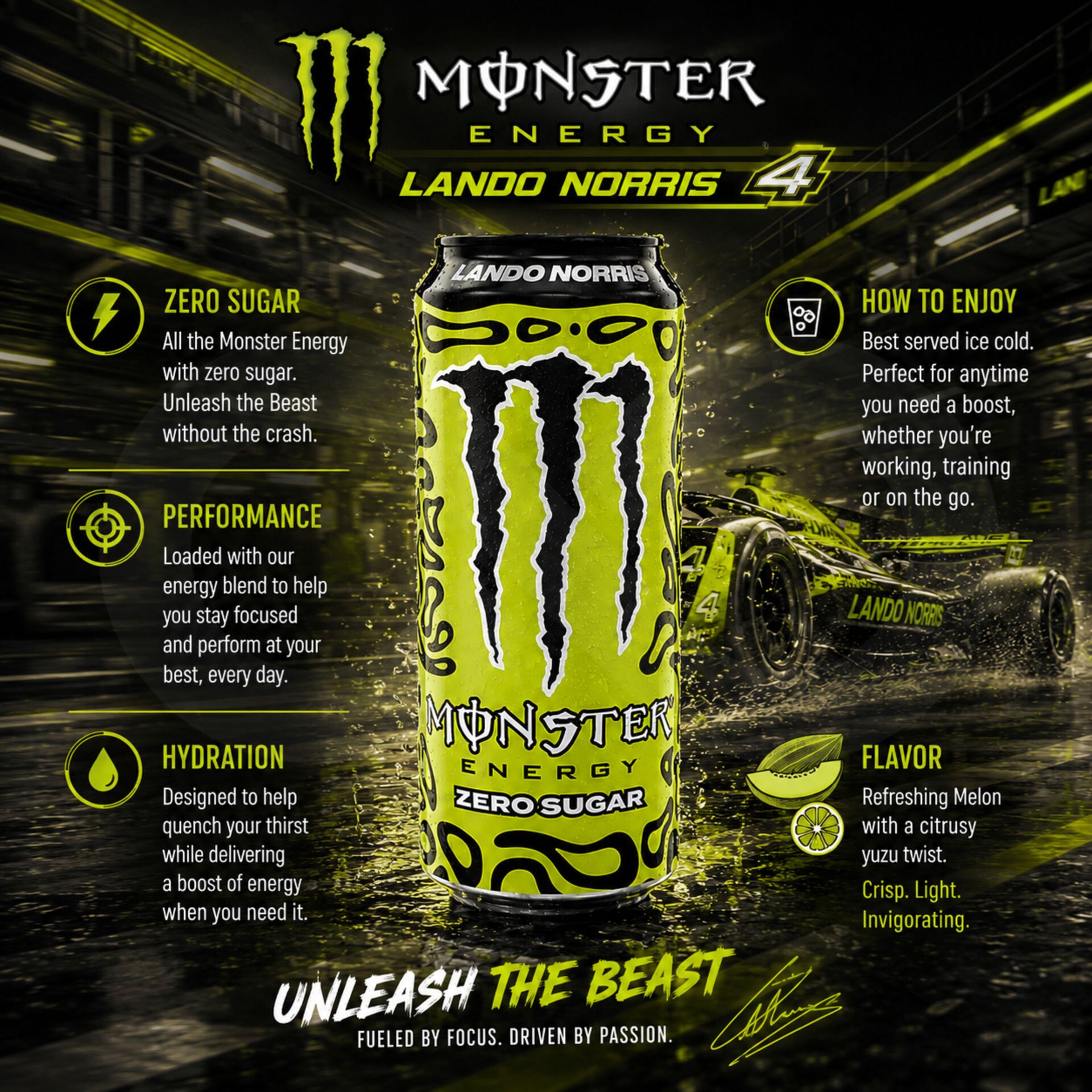 MONSTER ENERGY® Zero Sugar Lando Norris 500 ml