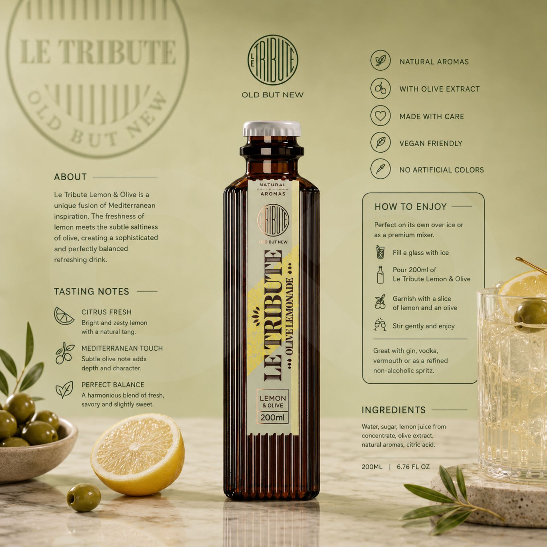 LE TRIBUTE® Olive Lemonade 200ml