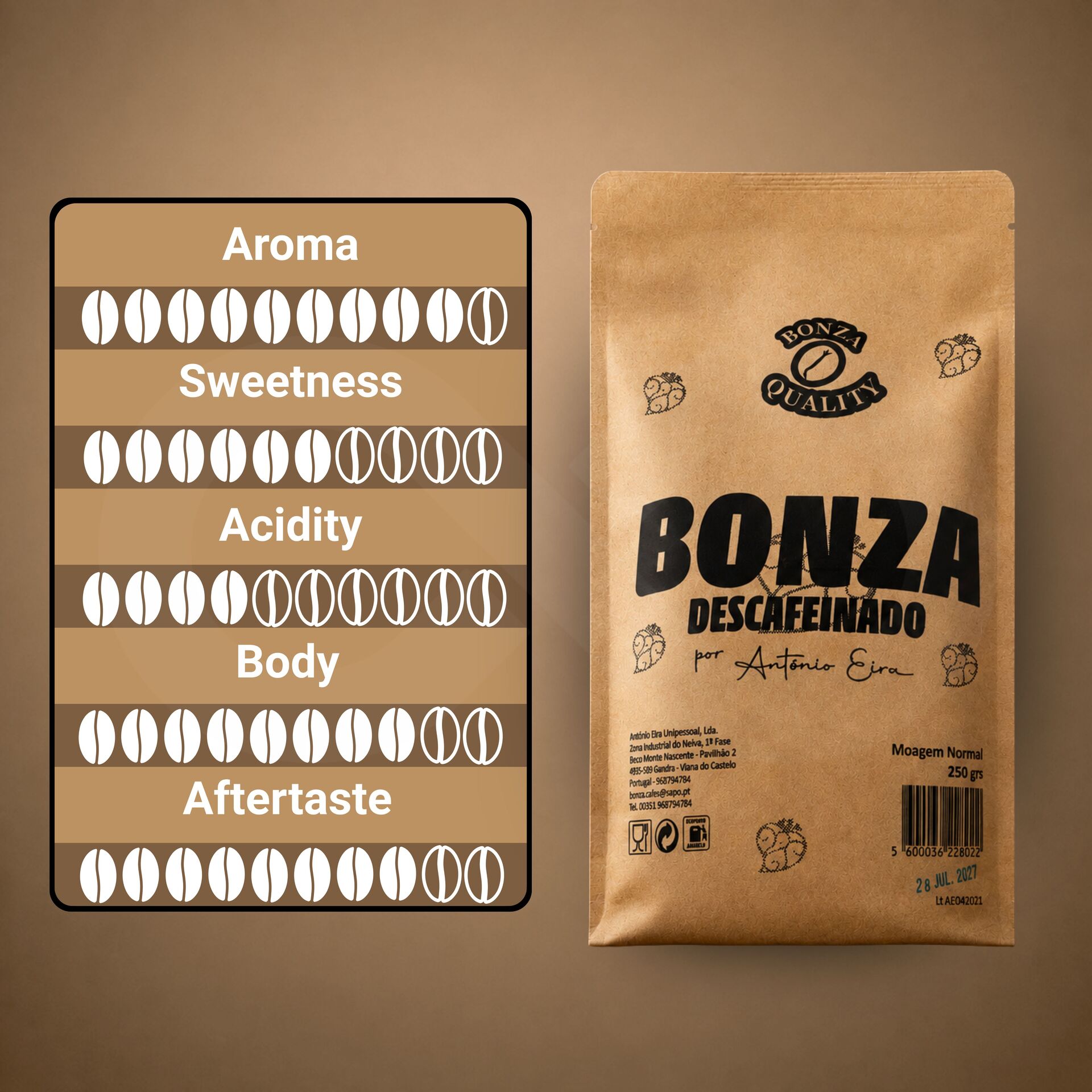 BONZA® Café Moulu Décaféiné 250g