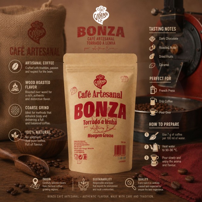 BONZA® Café Moulu Mouture Grossière 250g