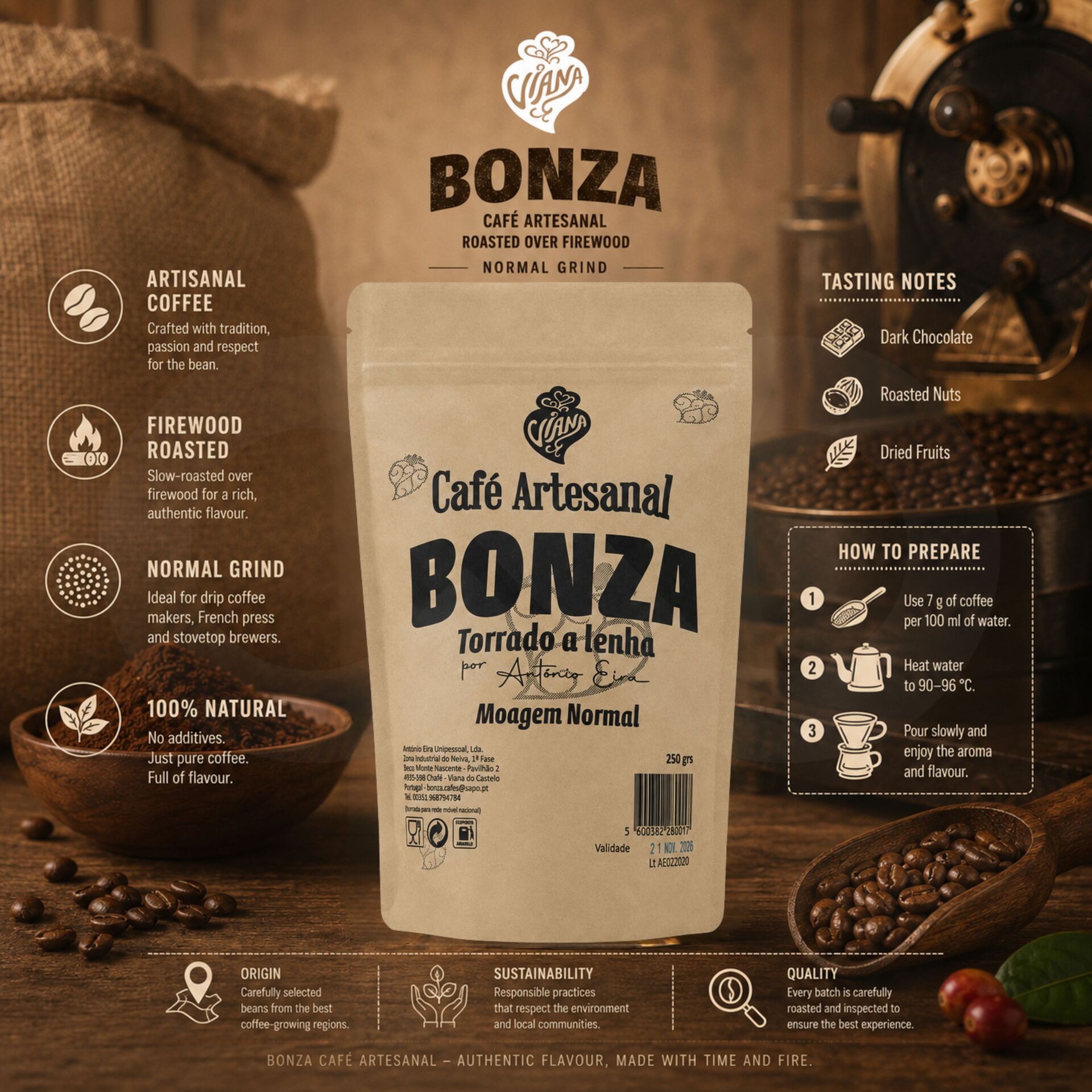 BONZA® Café Molido Molienda Normal 250g