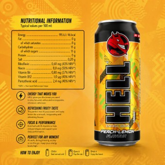 HELL ENERGY� Peach-Lemon 500ml