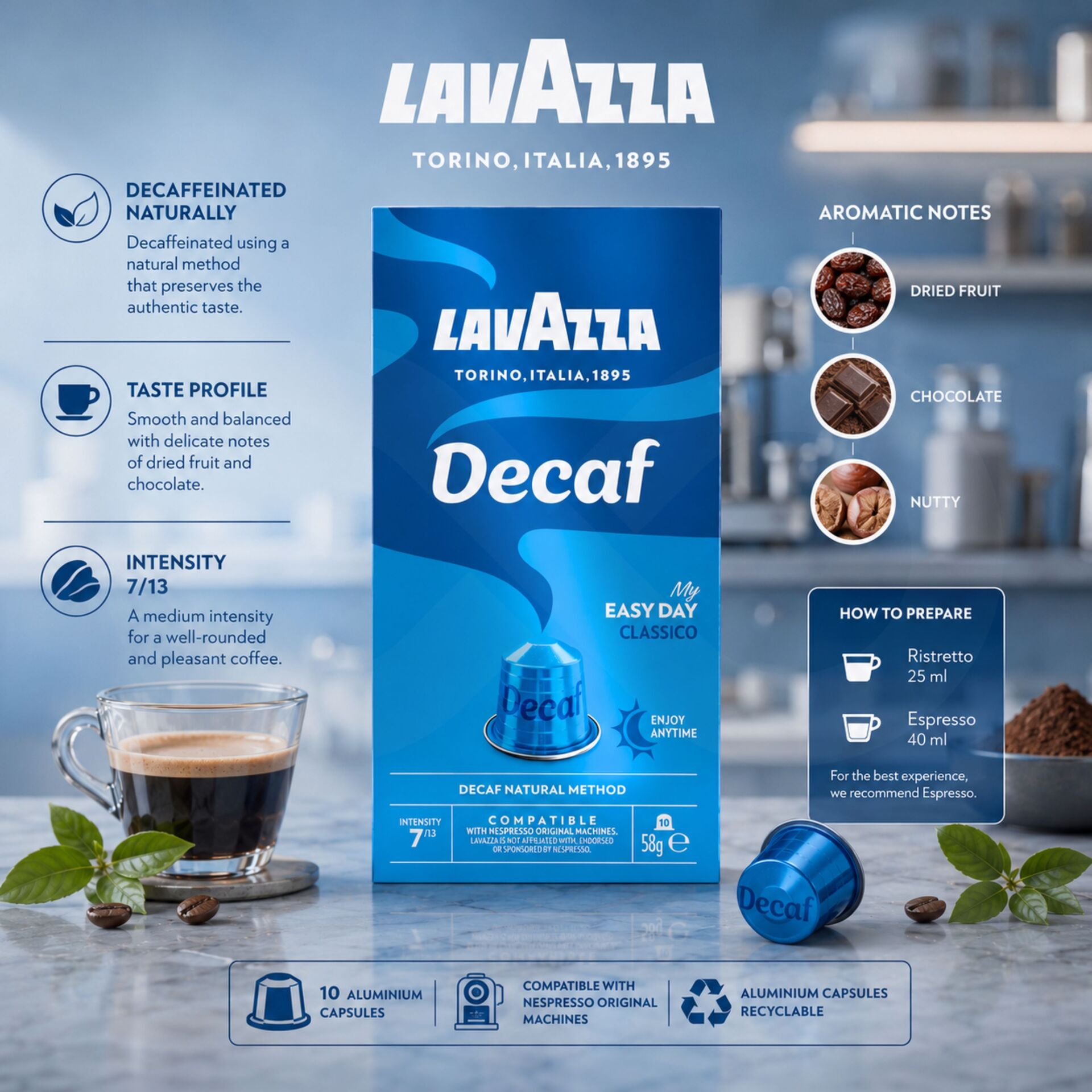 LAVAZZA® Kapseln Nespresso Decaf 10 Stk.