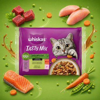 WHISKAS® Karma Mokra Tasty Mix Wybór Szefa Kuchni 4x85g WHISKAS® Karma Mokra Tasty Mix Wybór Szefa Kuchni 4x85g
