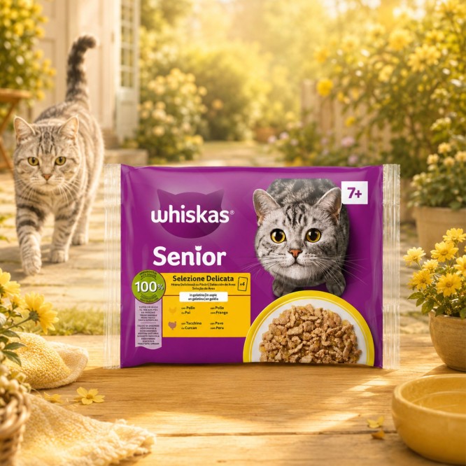 WHISKAS� Senior Natvoer Fijne Selectie 4x85g