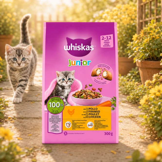 WHISKAS� Alimento Secco Junior al Pollo 300g
