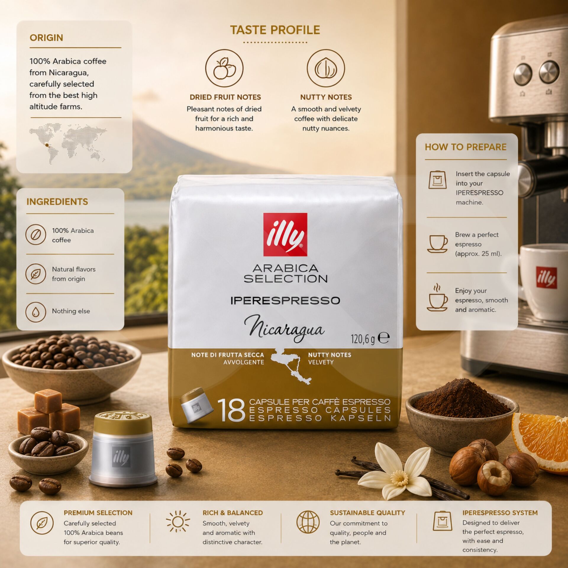 ILLY® Cápsulas Iperespresso Nicaragua 18 uds.