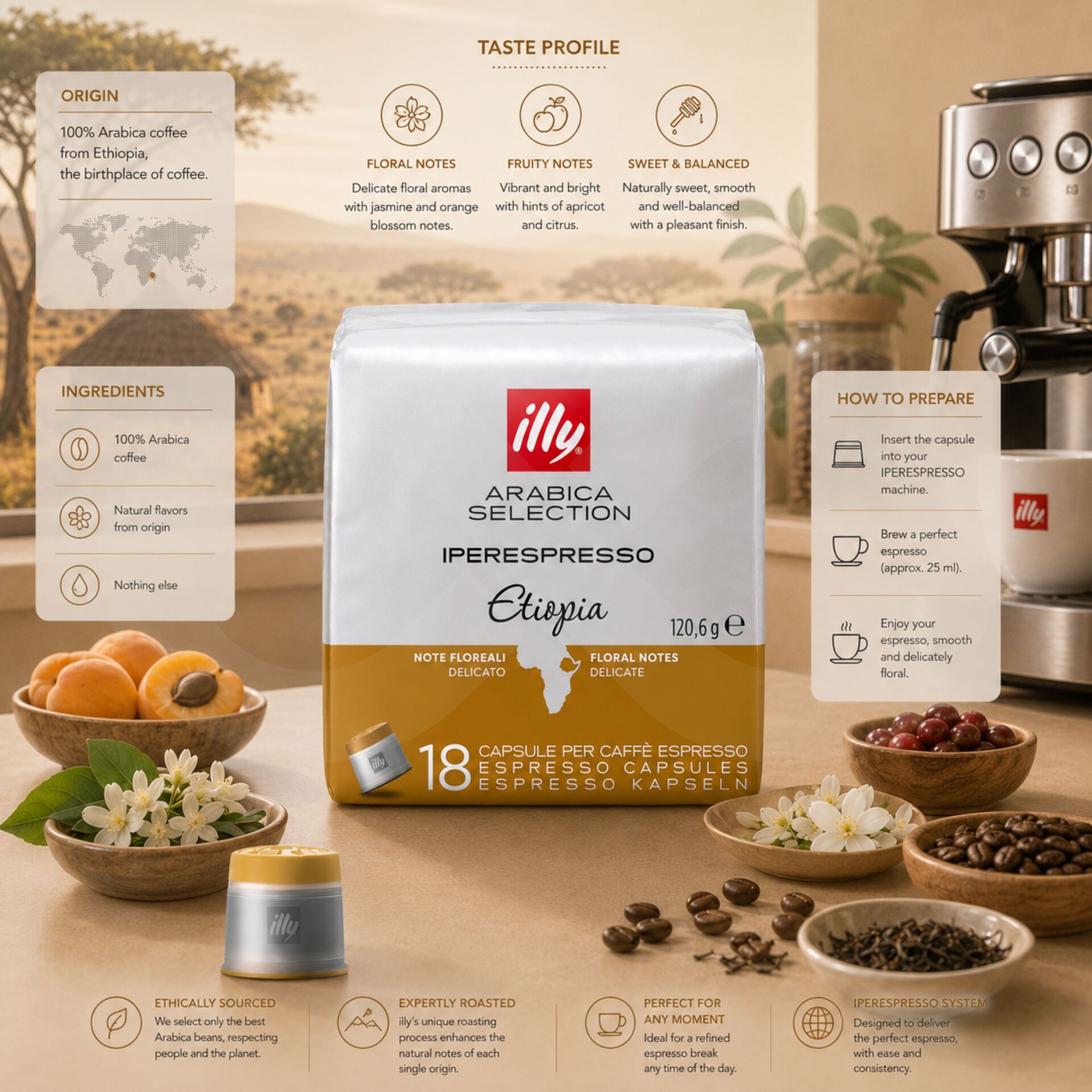ILLY® Cápsulas Iperespresso Etiopia 18 uds.