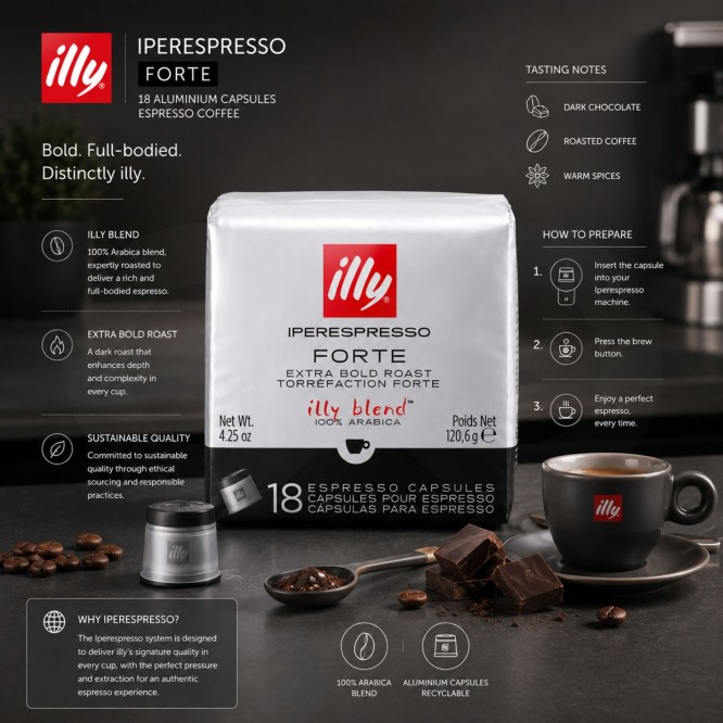 ILLY® Kapseln Iperespresso Forte 18 Stk.