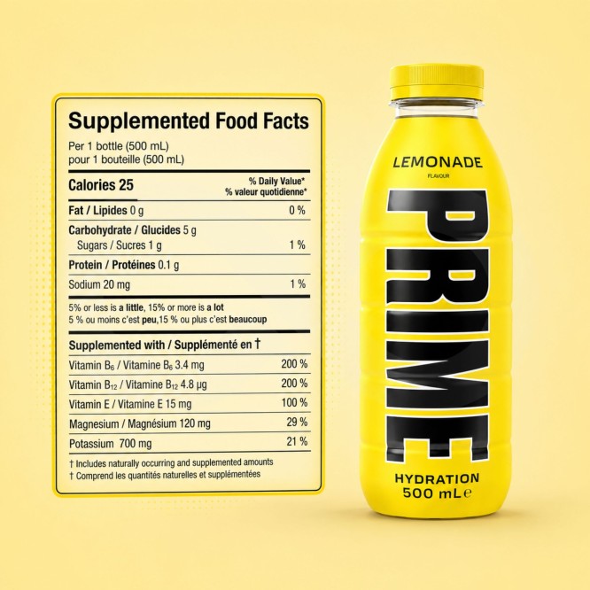 PRIME� Lemonade 500ml