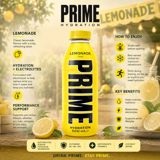 PRIME� Lemonade 500ml