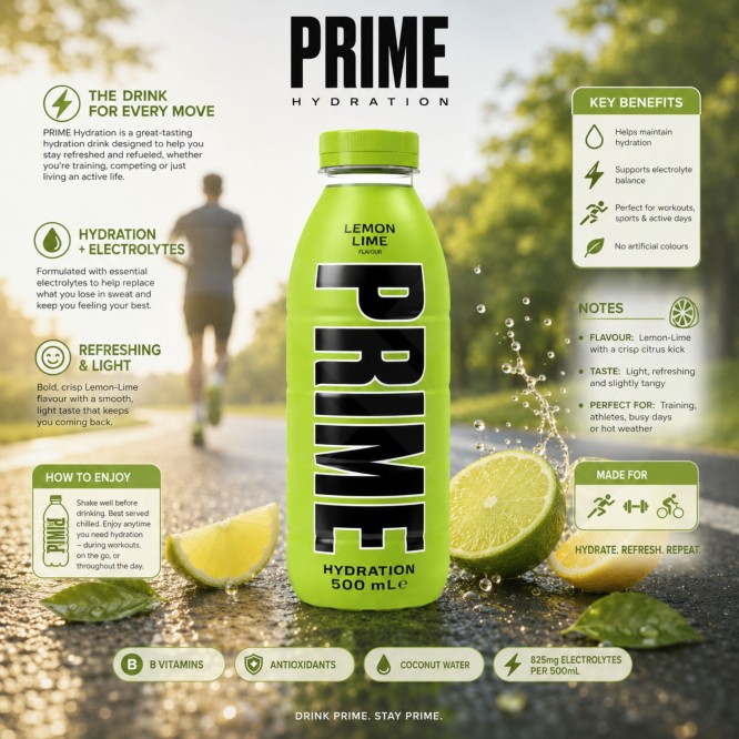 PRIME® Lemon Lime 500ml
