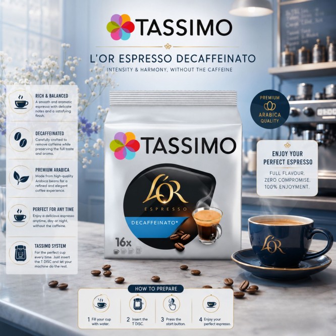 LOR® Cápsulas Tassimo Descaffeinato 16 un.
