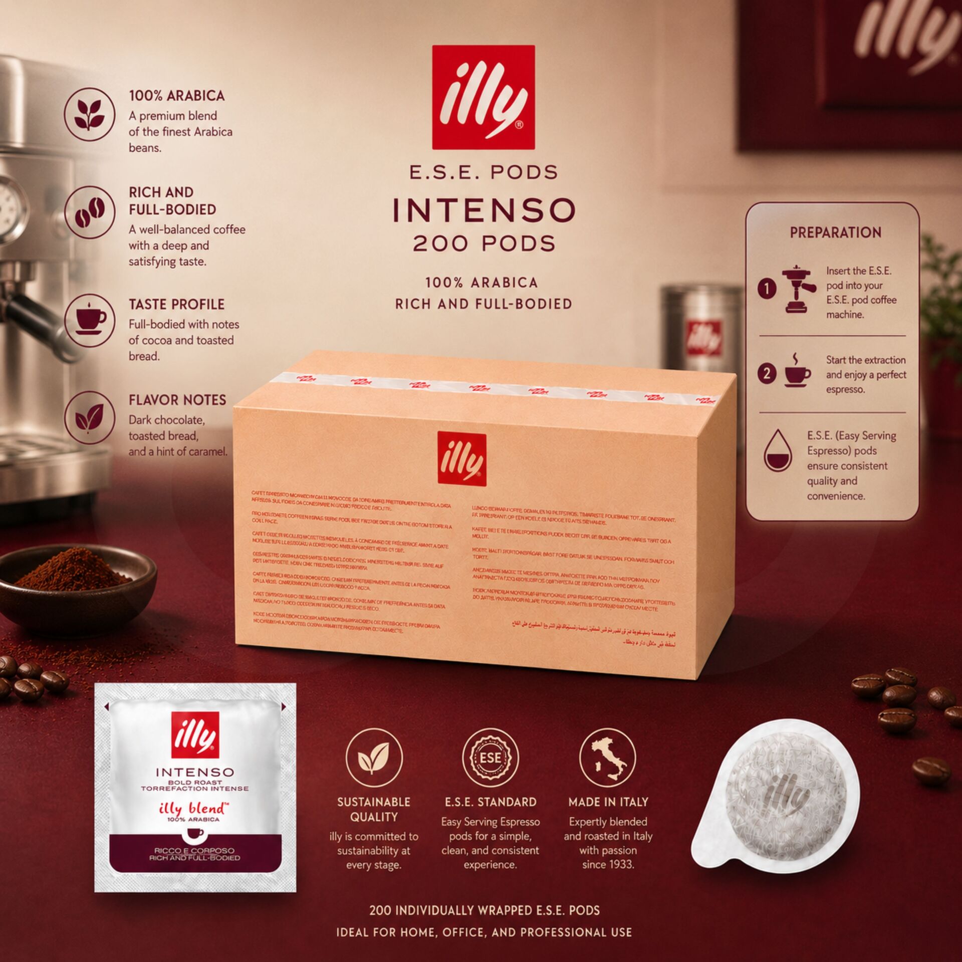 ILLY® Cialde Caffè di Intenso 200 pz.