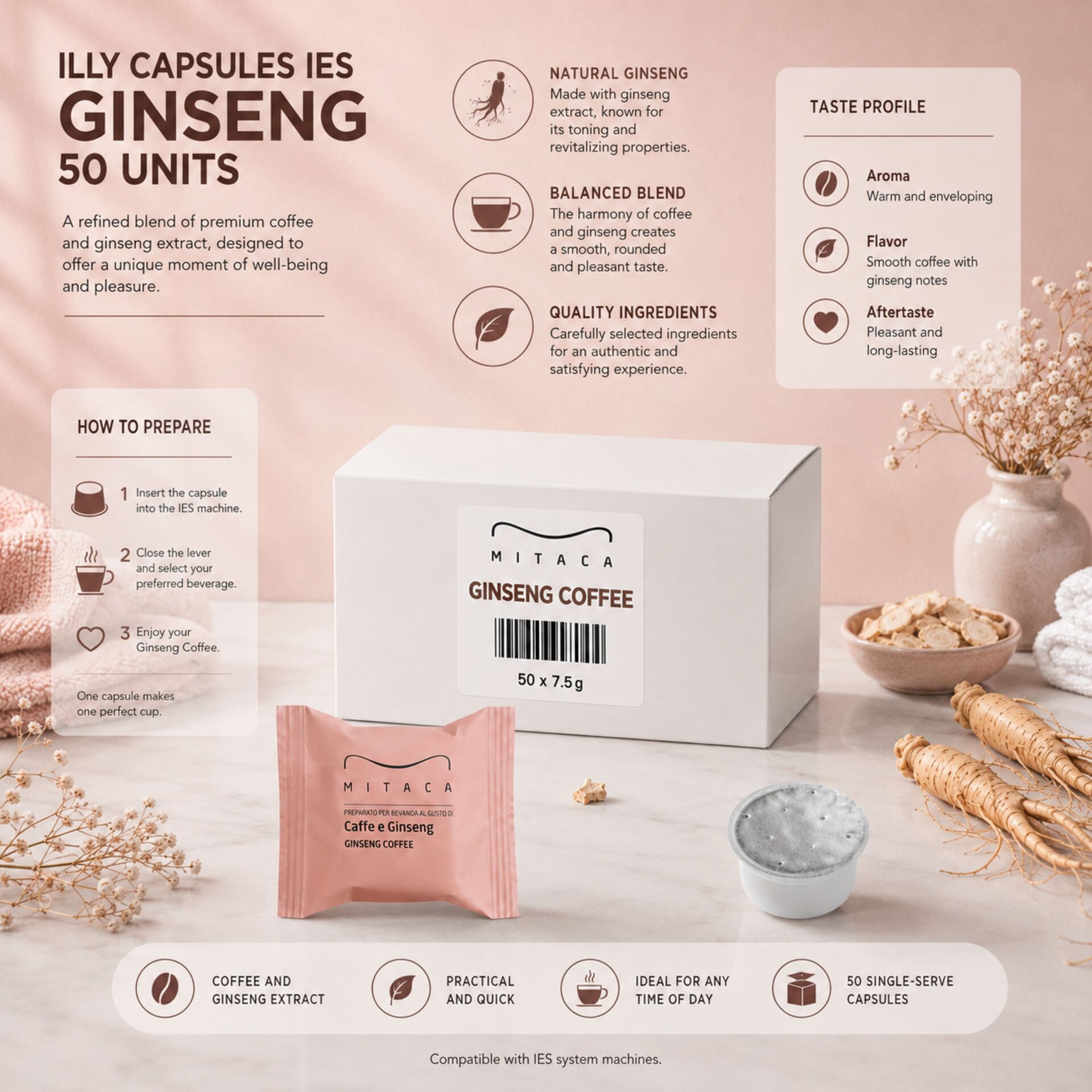ILLY® Capsules IES Ginseng 50 un.