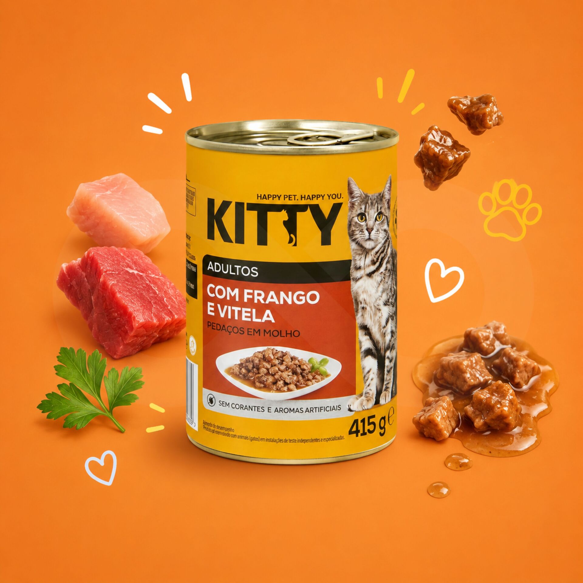 KITTY® Adult Huhn und Kalbfleisch in Sauce 415 g