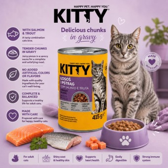 KITTY� Adult Salmon and Trout in Gravy 415 g