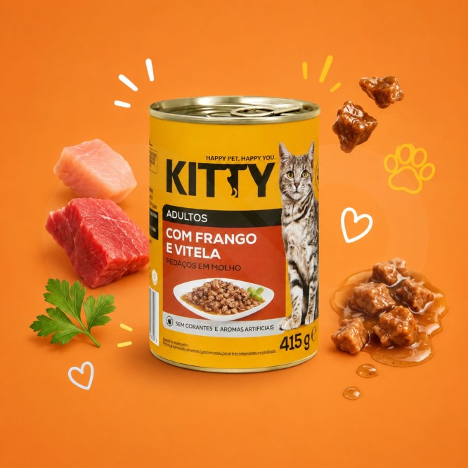 KITTY� Adult Huhn und Kalbfleisch in Sauce 415 g