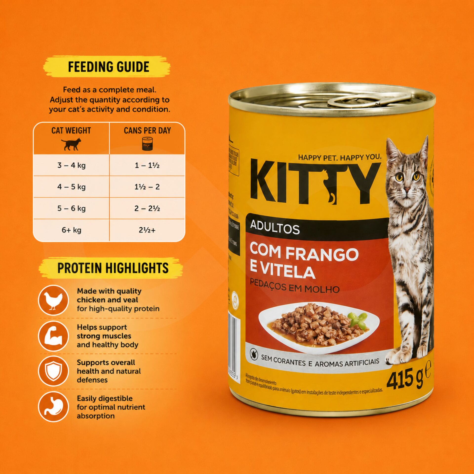 KITTY® Adult Huhn und Kalbfleisch in Sauce 415 g