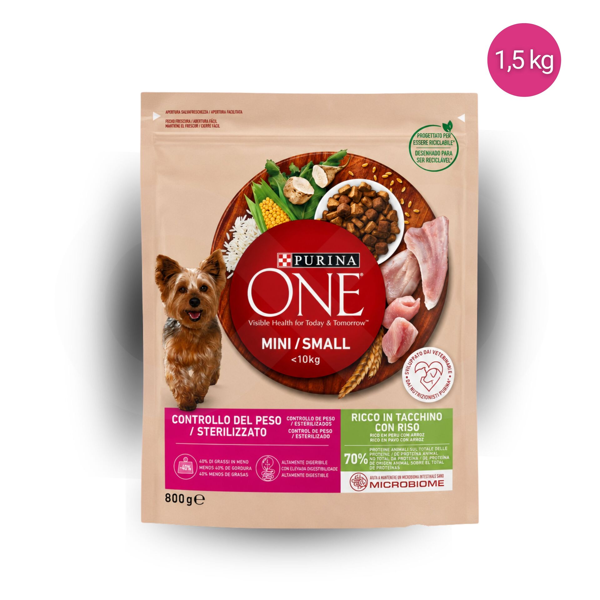 PURINAź ONE Kontrola Wagi Mini Indyk 800g
