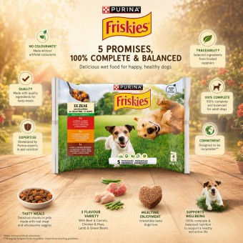 PURINA® FRISKIES Comida Húmeda para Perros 5 Promises Carne