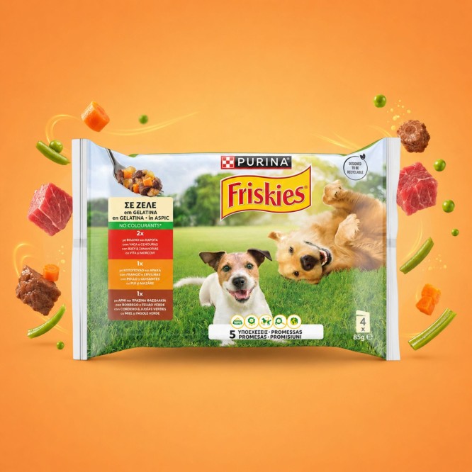 PURINA® FRISKIES Comida Húmeda para Perros 5 Promises Carne