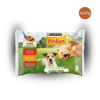 PURINA� FRISKIES Wet Dog Food 5 Promises Meat 4x85g