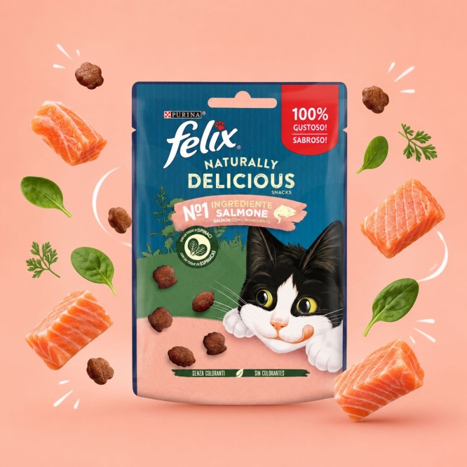 PURINA® FELIX Snack Naturally Delicious Saumon 50g