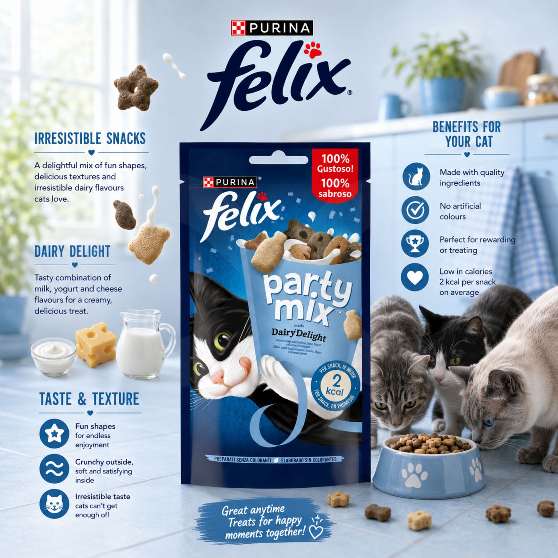 PURINA® FELIX Snack Party Mix Dairy Delight 60g