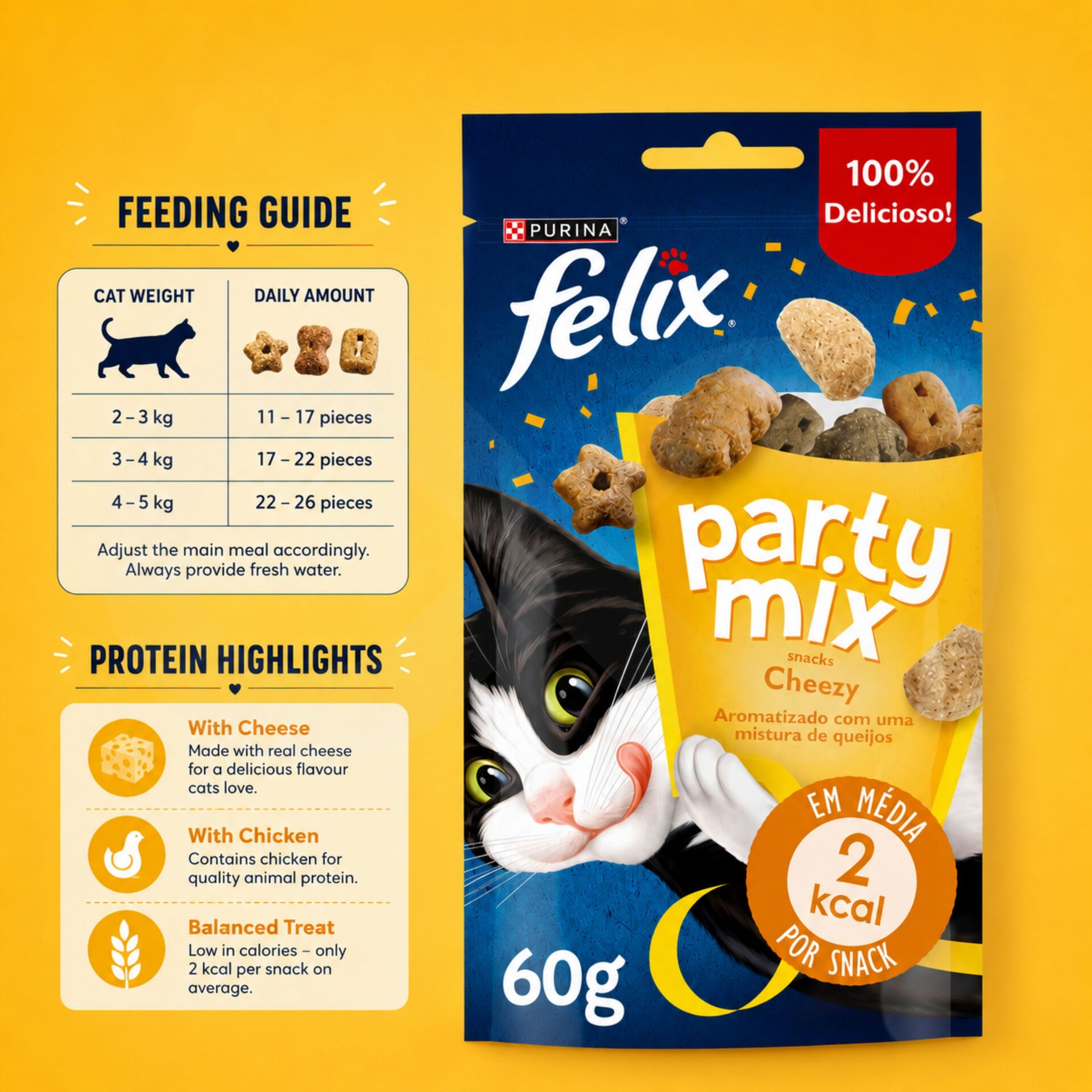 PURINAŽ FELIX Snack Party Mix Cheezy 60g