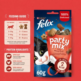 PURINA� FELIX Snack Party Mix Mixed Grill 60g