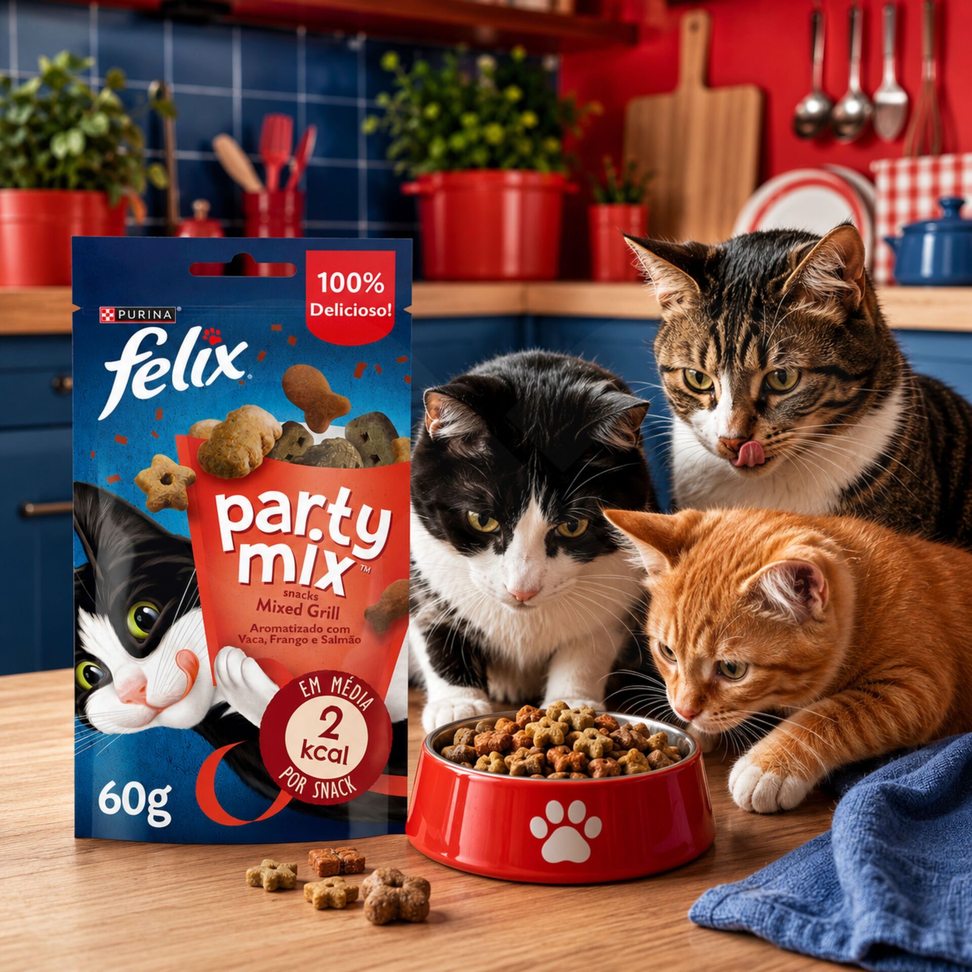 PURINA® FELIX Snack Party Mix Mixed Grill 60g