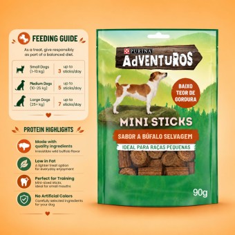 PURINAź ADVENTUROS Mini Sticks Bawól 90g