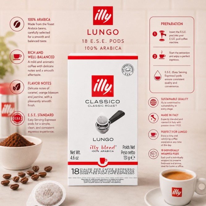 ILLY� Koffiepads Lungo 18 st.