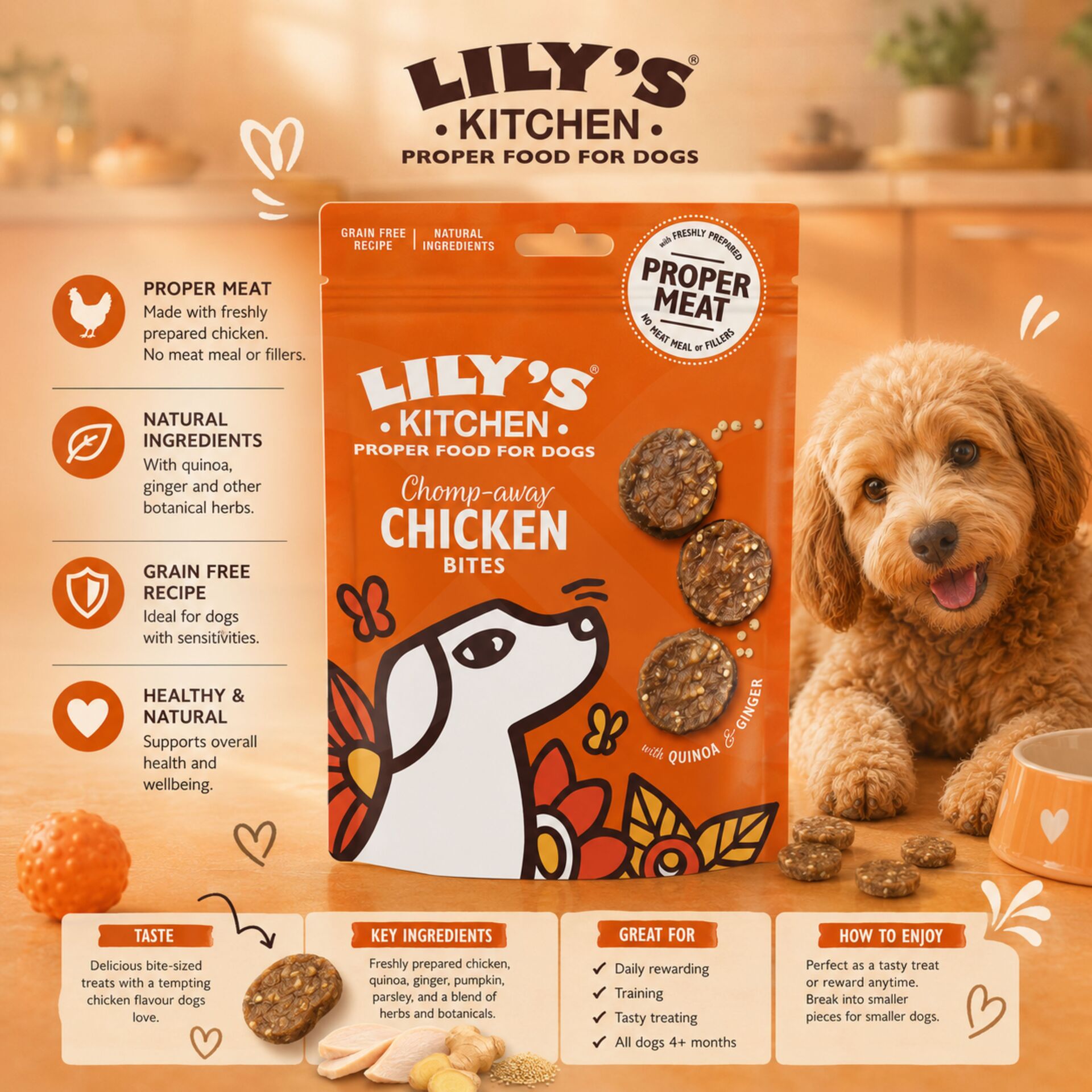 LILY´S KITCHEN® Chomp-Away Chicken Bites 70g