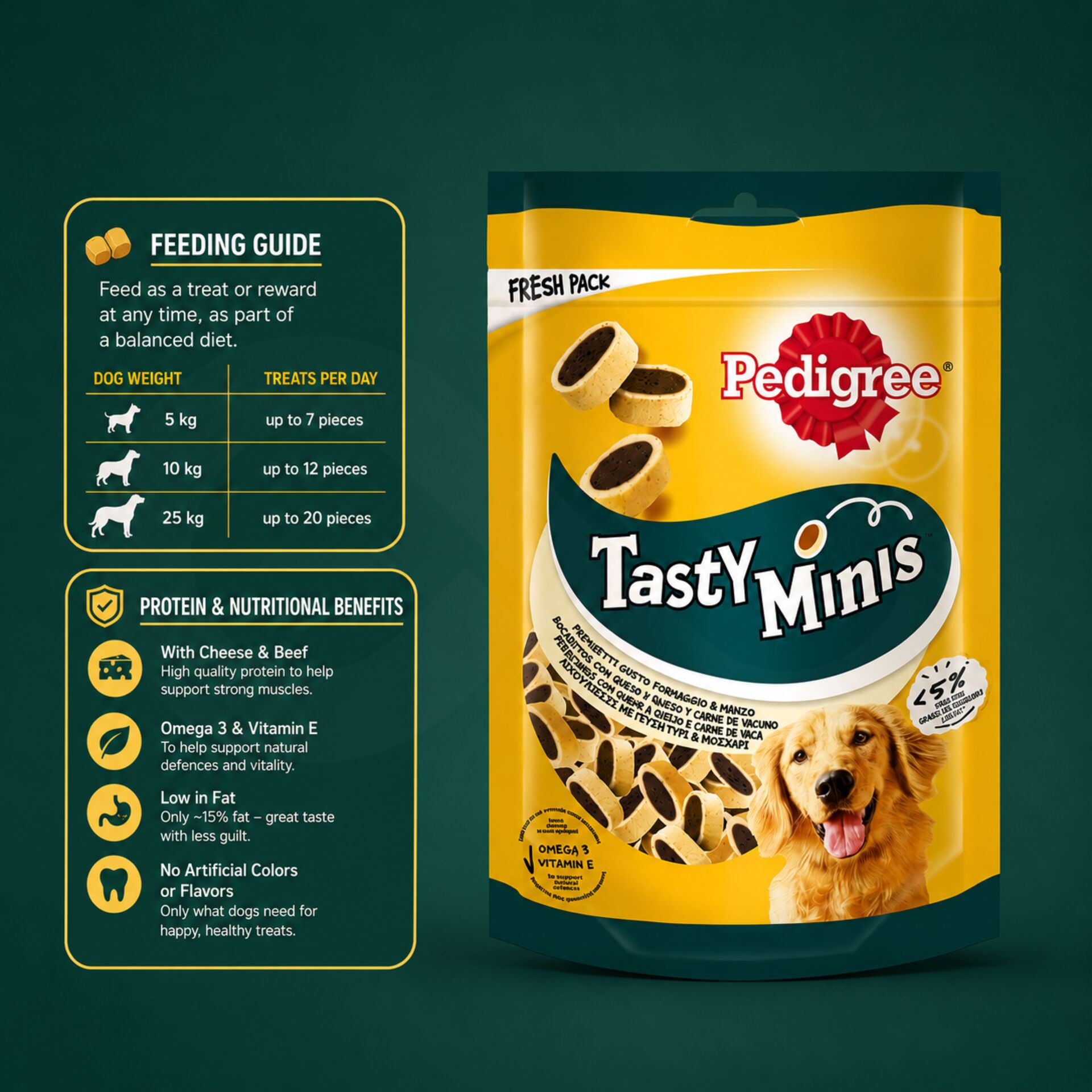 PEDIGREE® Tasty Minis Beef & Cheese 130g