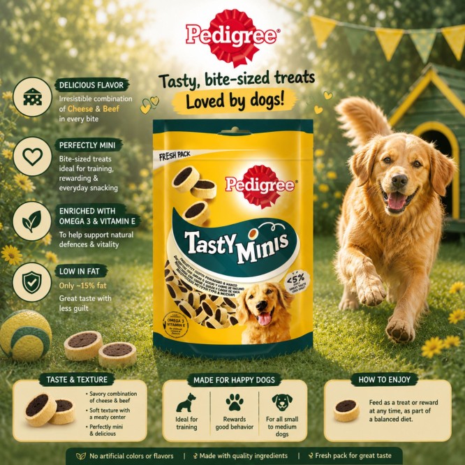PEDIGREE® Tasty Minis Bœuf et Fromage 140g